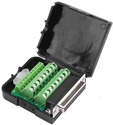 Futheda D-sub DB25 Buchse Breakout Board Adapter Stecker 25-polig 2-reihig lötfrei Port Serial Terminal Block Adapter Signalmodul mit langen Bolzen Muttern mit Koffer