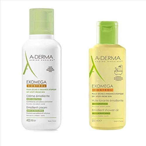 Aderma Exomega Control - Crema Emolliente 400ml + Olio Lavante 200ml