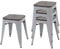 4er-Set Hocker HWC-A73 inkl. Holz-Sitzfläche, Metallhocker Sitzhocker, Metall Industriedesign stapelbar - grau