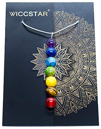 WICCSTAR 925 Sterling Versilbert 7 Chakra Halsketten Kette Damen