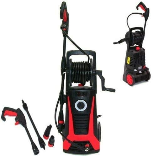 Hochdruckreiniger 2500W Schlauchtrommel 8m Schlauch Dampfstrahler 56030 Flächenreiniger, 165bar, Schlauchaufroller, Punktdüse, Breitstrahldüse