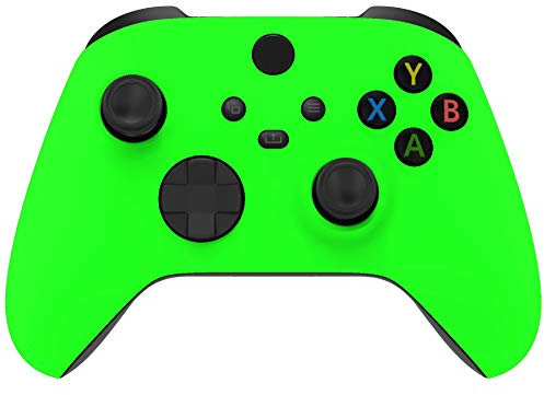 eXtremeRate Front Case für Xbox Series X/S, Matt Vordere Hülle Gehäuse Skin Shell Ersatzteil Set für Xbox Core Controller Model 1914(Neongrün)-Controller Nicht enthalten