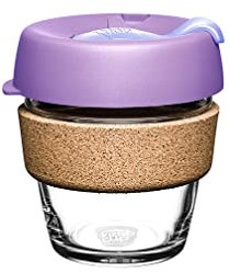 KeepCup Brew Cork - Reusable Coffee Cup Tempered Glass and Natural Cork, Extra Small 6oz/177ml - Moonlight
