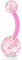 viva-adorno Bauchnabel Piercing Banane Barbell flexibel Kunststoff Glitzer Kugeln Acryl Z319, pink