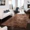 TT Home Wohnzimmer Teppich Viskose Kurzflor Unifarben Used Look Abstraktes Design Modern, Farbe: Braun, Größe:200x300 cm