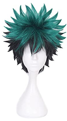 PUYYDS Anime My Hero Academia Cosplay Perücke Izuku Midoriya Perücke Boku No Hero Academia/Academy Cosplay Hair Izuku Midoriya Deku Perücke Haarnetz