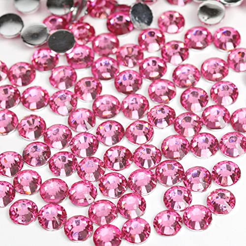 1000pcs 4mm Flat Back Non-Stick Rhinestone Crystal Diamantes Nail Art & Craft Scrapbooking Embellishments 90 Available Colours (4mm, Hot Pink #10)