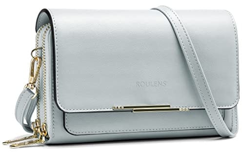 Roulens Klein Handy Umhängetasche,Damen Kleine Umhängetasche,PU Leder Crossbody Schultertasche Reisepass Handytasche mit Kartenschlitz Verstellbar Abnehmbar Schultergurt