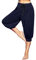 Terecey Pantaloni Donna Estivi Leggeri 3/4 con Tasche, Eleganti Vita Alta, Sprototivi in Cotone per Jogging, Danza, Pilates - Blu Navy L