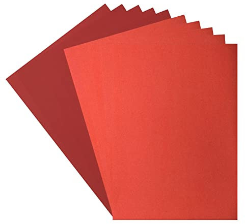 Vaessen Creative 800208-006 Florence Cardstock (216g/m²) & Glitzerpapier (250g/m²), Rot, DIN A4, 10 Stück, für Scrapbooking, Kartenherstellung, Stanzen und andere Papierbasteleien, Multi