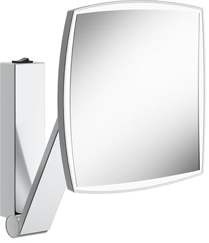 Keuco Kosmetikspiegel beleuchtet iLookmove 200x200mm, S-Arm, Wippsch., alu./Finish