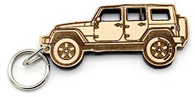 Jeep® Wrangler JKU (4 portes) Porte-clés en bois – Fabriqué aux États-Unis, bois, Medium