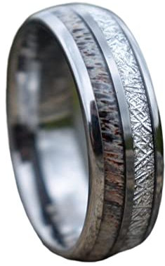 Bysonglezai Ringe Herren Ring Damen Bijouterie Frauen Schmuck Eheringe 8Mm Männer Mode Ringe Meteorit Geweih Hochzeit Engagement Schmuck Geschenk Für Freund Zubehör 10 A