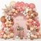 Luftballons Girlande Pastel, Blush Ballon Girlande Daisy mit Retro Rosa Apricot Latexballons, Boho Daisy Blume Luftballon für Mädchen Damen Babyparty Hochzeit Geburtstag Groovy Party Dekoration