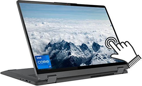 Lenovo Ordinateur portable 2-en-1 IdaePad Flex 5 16 pouces, écran tactile 2,5 K, Intel Core i7-1255U (> i7-1165G7), 16 Go de RAM, SSD NVMe 1 To, clavier rétroéclairé, empreintes digitales, WIFi6,