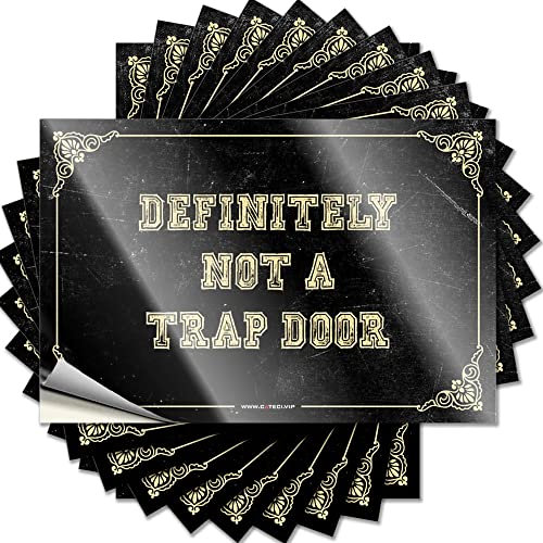Car Stickers Definitely Not A Trap Door Funny Sticker 10 Pcs Car Stickers for Men Prank Stickers (Size : 8X12CM)