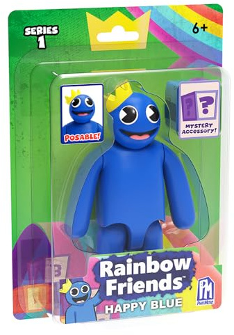 Rainbow Friends – Action Figure Happy Blue (figura posabile alta 5 pollici, serie 1)