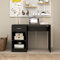 Computer Desk 1 Drawer Home Office Writing Study Desk, Modern Simple Style PC Table, Dressing Desk (Black)