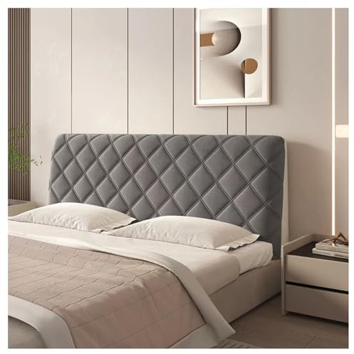 GOFOHIMI Verdickter, gesteppter Kopfteilbezug, weicher Stretch-Bett-Kopfteil-Schonbezug, universeller kurzer, staubdichter Plüschschutz in voller Größe für die Schlafzimmerdekoration,Dunkelgrau,200cm