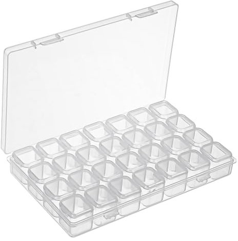 MumdoYAL sortierboxen für kleinteile,perlen aufbewahrungsbox,diamond painting zubehör,28 Compartments, Removable Bead Boxes,for Small Parts Nails Beads Rhinestones Jewellery