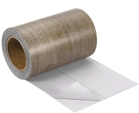 sourcing map Nastro autoadesivo con venature del legno, 10,2 cm x 9,1 m, per riparazione battiscopa, porte, riparazione pavimenti, mobili, decorazione per la casa, rovere grigio