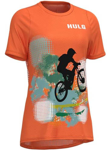 HULG Fahrradtrikot Damen Kurzarm,Women's Jersey Mountainbike-Trikot,100% Hochwertiges Polyester, Schnell Trocknend, Atmungsaktiv, Geeignet Für Radfahren/Multisport