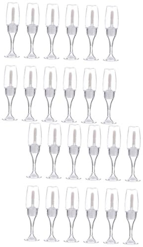 Didiseaon 24 Pcs Wine Glass Vials Lip Moisturizer Storage Tube Lip Balm Containers Honey Lotion Refillable Lip Balm Dispenser Wine Bottle Lip Gloss Lip Containe Lip Tint Plastic Bottle Mini