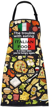 ENSIANTH Italienische Schürzen für Männer und Frauen, italienische Kochschürze, italienische Küchenschürze, italienisches Essen, Kochschürze, Geschenk für italienische Liebhaber, Italienische Schürze,