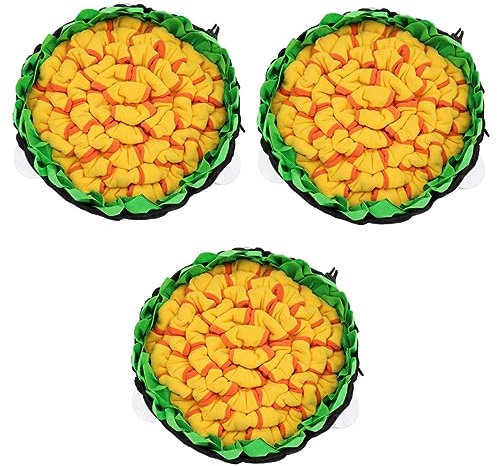Sosoport 3st Pet Sniffing Pad Matte Dogman-Spielzeug Leckpad Für Hunde Kätzchen Schnüffelkissen Schnüffel-beißring Für Hunde Beißring-Spielzeug Welpe Haustier Polarfleece Futternapf