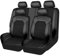 CutuLi Leder Auto Sitzbezug Set für Peugeot 207, 207CC, 207 SW, 206, 206CC, 206 SW, 208, 307, 308, 2008, 3008 - Schwarz