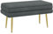 HOMCOM Sitzbank mit Stauraum Polsterbank mit Samtoptik, Sitztruhe mit Metallbeine, Truhenbank für Wohnzimmer Schlafzimmer Flur Grau, 79,5 x 37,5 x 43 cm