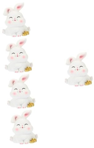 TOPBATHY 5st Große Ohrige Kaninchenverzierung Fahrzeugspielzeug Auto-innendekoration Auto Spielzeug Miniatur-Tier-tischdekoration Indoor-Spielzeug Armaturenbrettdekorationen Für Autos Harz