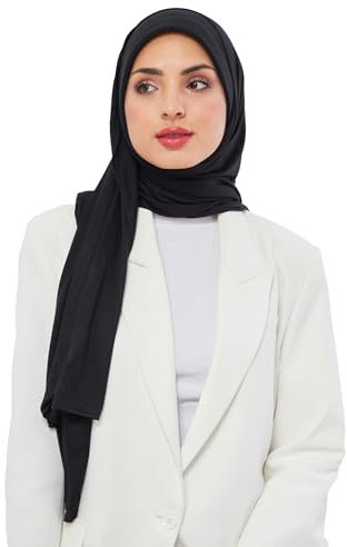 dscarf Hijab-Schal für Muslimische Frauen | Sofort Machbarer Jersey-Kopfschal | Fertig Genähter Jersey-Turban | Mode für Muslimische Frauen (Schwarz)