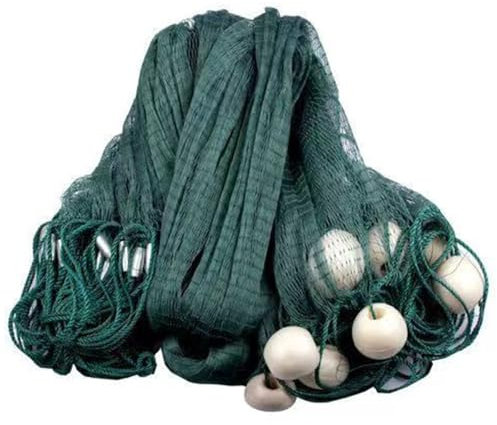 Fischernetz 2 x 5 m/ 2 x 10 m/ 2 x 15 m Angelnetz mit Sinker und Schwimmer Zugnetz für Flüsse, Seen und Flache Meere (2 x 5 m)