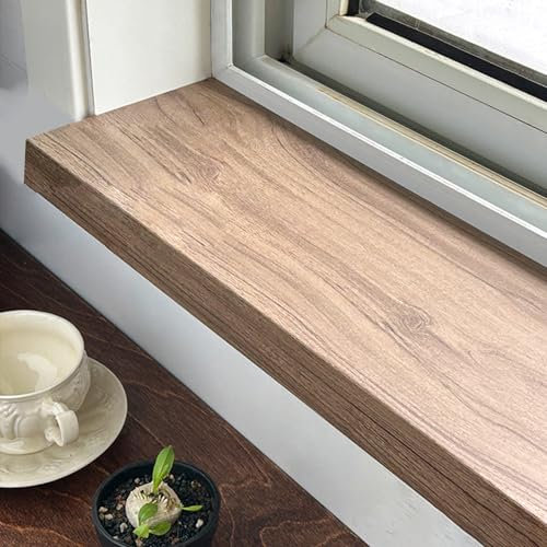Alfeizar Ventana Cubierta de Alféizar de Ventana con Textura de Madera, Protectores Decorativos para Repisas de Ventanas de Balcones, Tablas de Alféizar de Ventanas con Acabado Moderno(Style B,100x12c