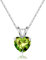 TINGN 925 Sterling Silber Herz Geburtsstein Halskette für Mädchen, August Geburtsstein Peridot Kette Schmuck Geburtstag Geschenke für Damen Mutter Freundin Mädchen Teenager