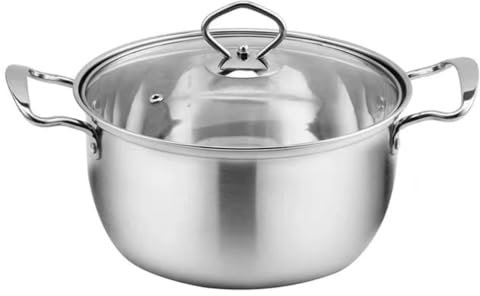 Olla for cocinar de acero inoxidable de gran capacidad Olla for hervir de acero inoxidable Olla for hacer sopa con tapa Cacerola for sopa Olla for cazuela Adecuada for sopas, gachas y otras delicias