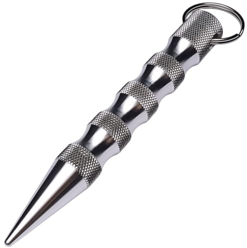 ascaipe Schlüsselanhänger Kubotan mit Extra Grip Oberfläche 11cm 14cm 17,5cm aus Aluminium, EDC, Made in Germany (L (14cm))