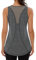 Wayleb Canotta Sportiva da Donna Senza Maniche Top per Yoga Palestra Pilate Running Fitness Leggero Traspirante Sportive Tank Top, Grigio Scuro S