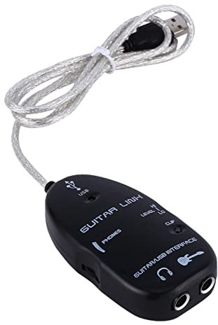 ZJchao USB Klinke Adapter, Klinke Auf USB, Gitarrenverbindungskabel, Einfache Plug and Play Installation von Gitarrenaufnahmegeräten mit Ihrem Computer und Eignet