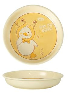 Kreatives Cartoon-Geschirr aus Keramik mit niedlichem Entenmotiv, Eltern-Kind-Geschirr-Set – 20,3 cm großes Tablett