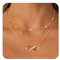 ALEXCRAFT Ketten Gold Halskette für Damen, 14K Vergoldet Halsketten mit Unendlichkeit Zirkonia Anhänger, Doppel Layering Stapelbare Gold Layered Ketten Halsketten Unendlichkeit Boho Schmuck Kette