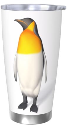 Penguin 20oz Stainless Steel Vacuum Insulated Tumbler | Double Wall Travel Mug with Spill-Proof Lid | Perfect for Hot & Cold Drinks | Office, Camping, Household & More