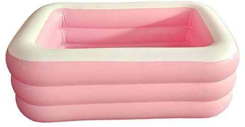 Piscina Gonfiabile Piscina 146x102x50cm,Piscina Gonfiabile Rettangolare Bambini,Piscina Gonfiabile Familiare a 3 Anelli,materiale in PVC Spessa e Resistente,Piscina da Giardino Esterno Interno