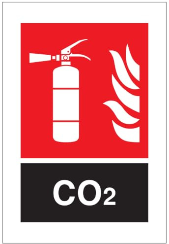 CO2-Kohlendioxid-Schild, Brandschutzschilder, Feuertürschilder, selbstklebende Aufkleber mit hoher Klebekraft (150 mm x 100 mm), Sichtabstand innerhalb von 3 m.