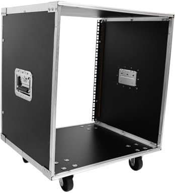 CONGARTENO 12he Mikrofonschrank Stereo Rack Schwarz Mobiles Audio Rack