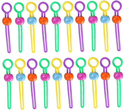 NASSMOSSE 20PCS Clips for Chips and Other Food Bags, Multi-Purpose Sealing Bread Ties, Elastic Portable Hangable Cord Wraps for Home Kitchen