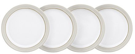 Denby 375041104 Natural Canvas Plate Set, Cream, Medium, Set of 4