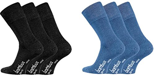 TippTexx 24 6 Paar seidige Bambus Socken, Geruchs-Killer mit Anti-Loch Garantie (as3, numeric, numeric_39, numeric_42, regular, regular, Schwarz/Jeans)