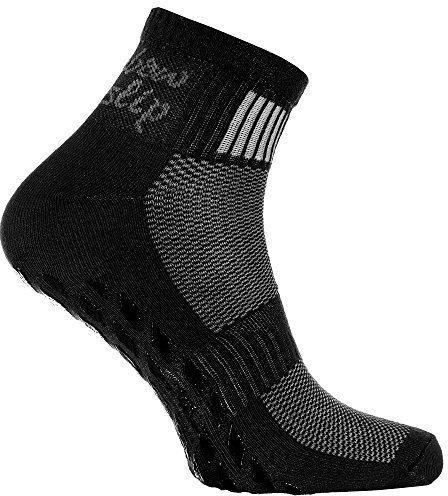Rainbow Socks - Donna Uomo Sportive Calze Antiscivolo ABS di Cotone - 1 Paia - Negro - Tamaño 42-43
